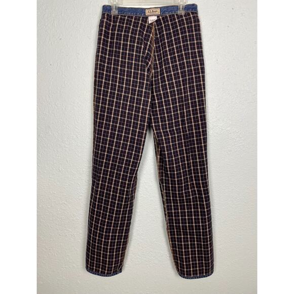 LL Bean Flannel Lined Men's Jeans 31x36 (30×35) Red Plaid Natural Fit (155) - Picture 16 of 16